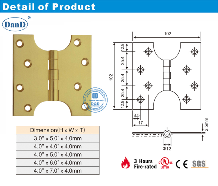 Solid Brass Hinge-D and D Hardware Твердый латунный Hights-D и D аппаратное обеспечение