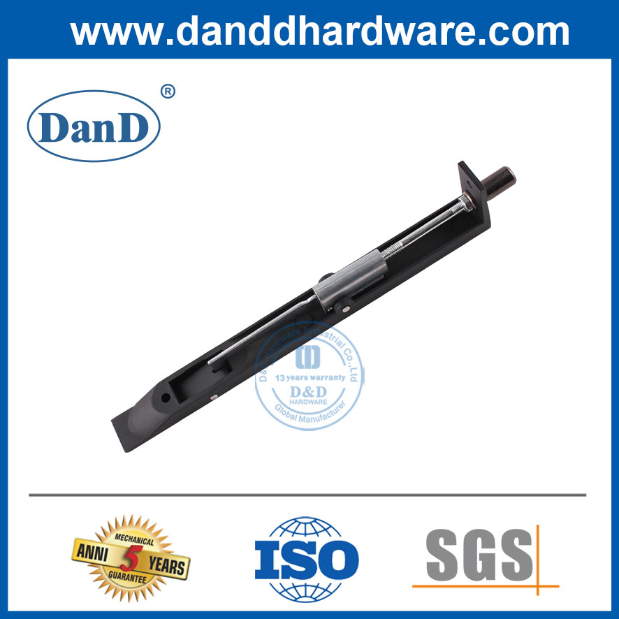 Сплошной лисинг рычаг скрытый дверной болт в черной отделке из нержавеющей стали DDDB001