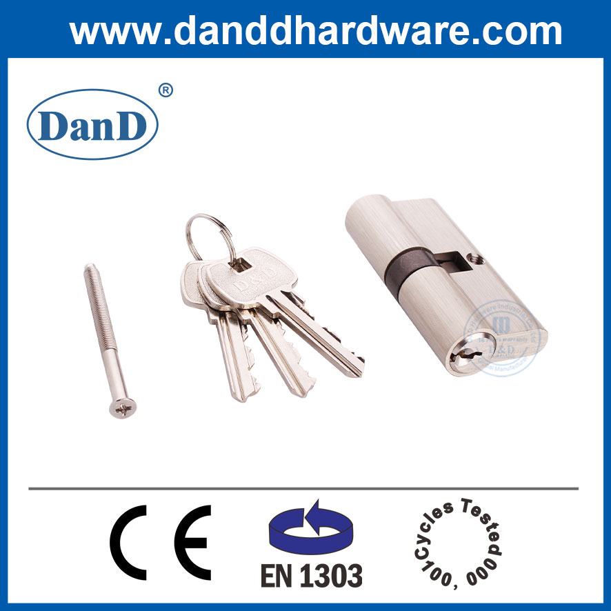 Система мастер-ключа атласного никеля EN1303 Цилиндр латунной блокировки с ключом-DDLC003-70MM-SN
