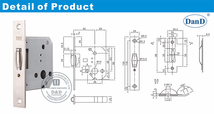 Дверной замок из нержавеющей стали Body-D и D Оборудование
