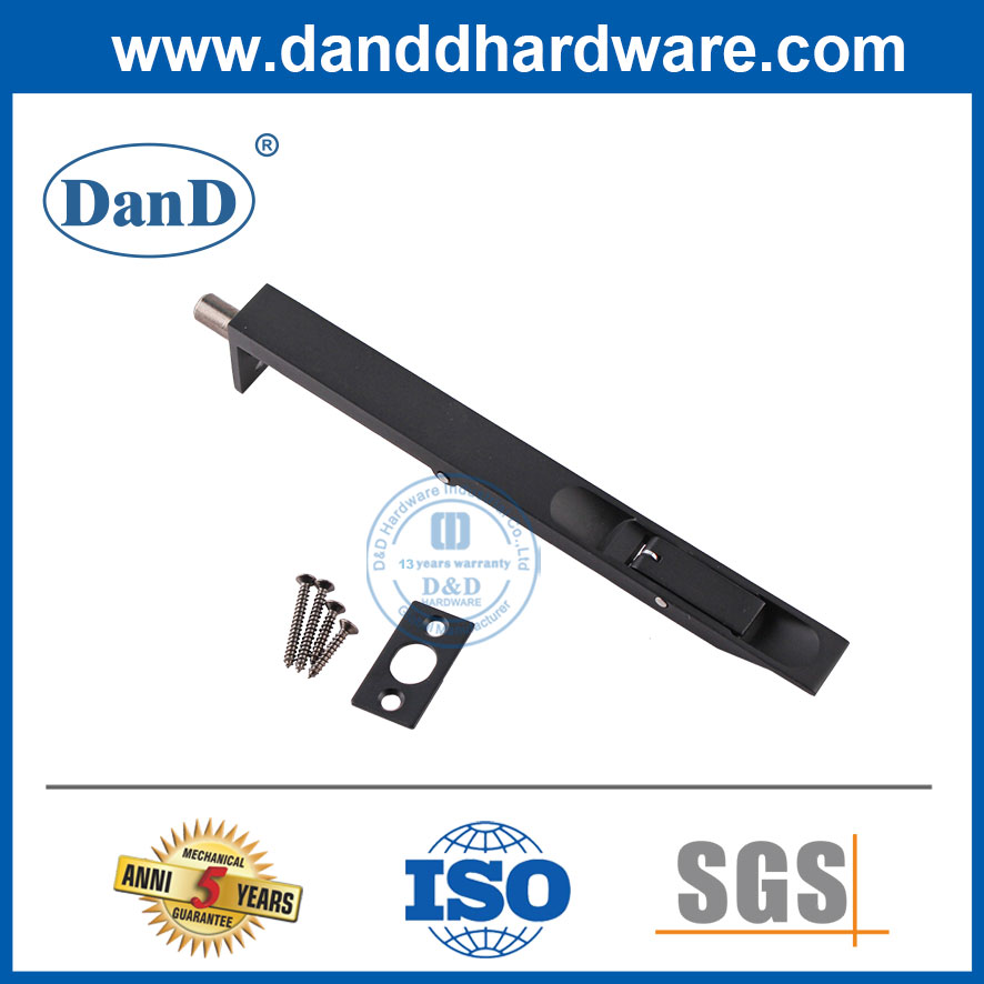 Сплошной лисинг рычаг скрытый дверной болт в черной отделке из нержавеющей стали DDDB001