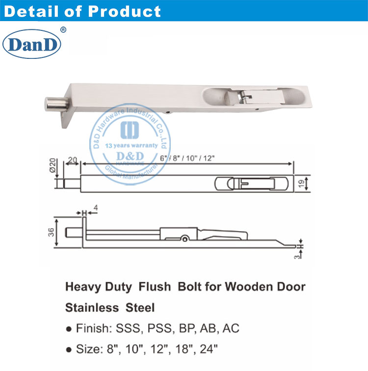 Тяжелый дверной болт-DDDB001