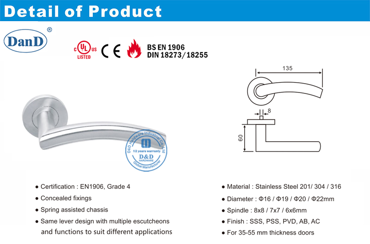 03 Дверной рычаг Ручка-DDTH008