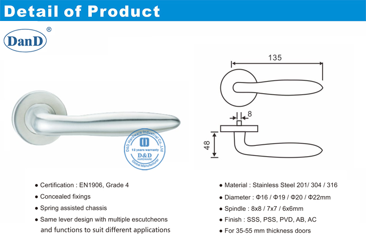 Открытые дверные ручки-D и D Оборудование