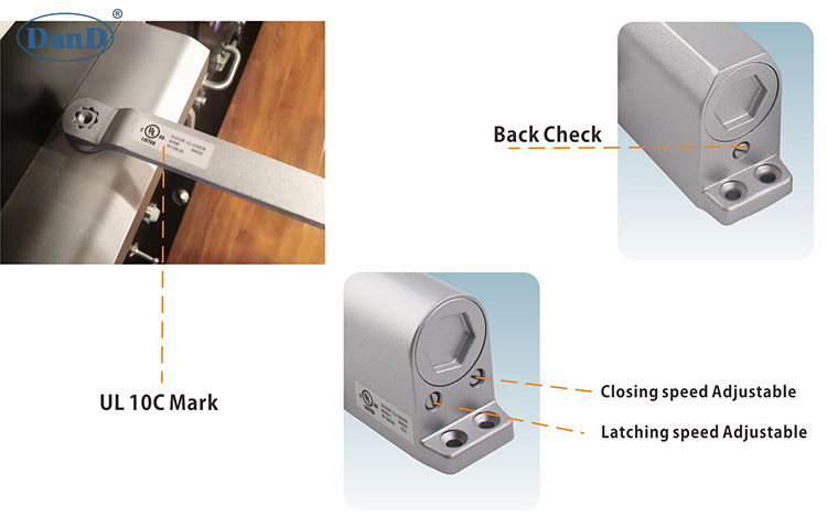 Огненная дверь ближе и D оборудование