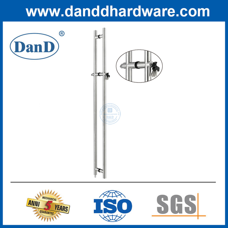 Стеклянная оборудование из нержавеющей стали большая стеклянная дверная ручка с блокировкой DDPH040
