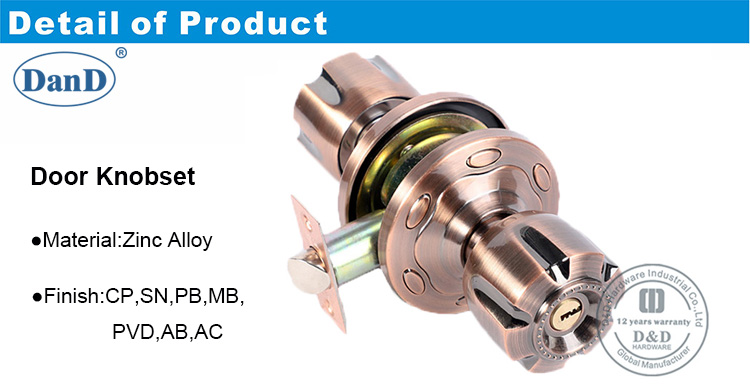 Прохождение трубчатого Knobset-Ddlk052-D и D аппаратное обеспечение