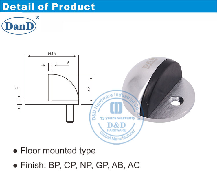 Металлическая дверная стоп