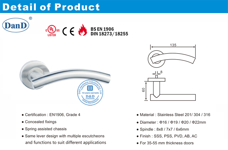 03 Дверной рычаг Ручка-DDTH005