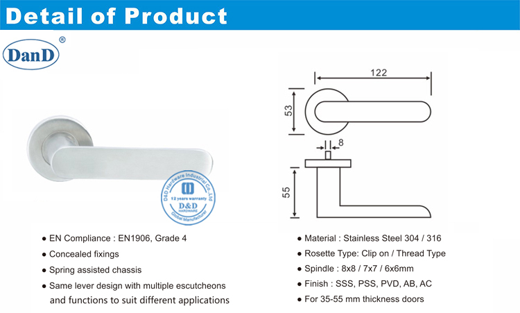 Металлическая дверная ручка-D и D аппаратное обеспечение