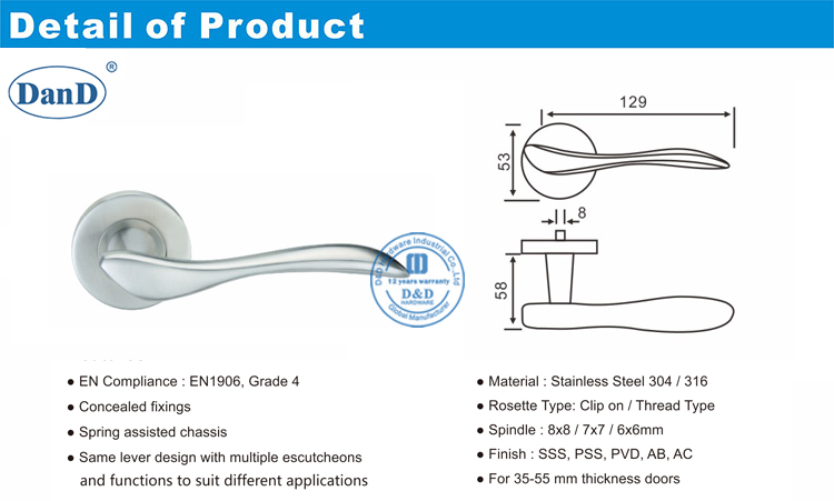 Внешний проходной дверной рычага-д D и D аппаратное обеспечение