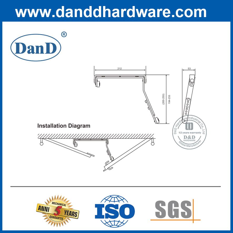 Неписанная сталь универсальный дверной координатор для двойной двери - DDDR004