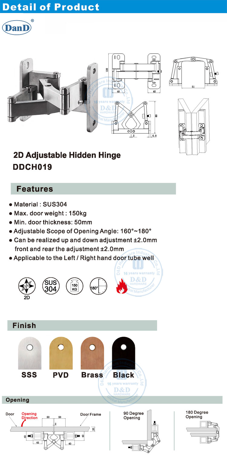 Два направления скрытое шарнир