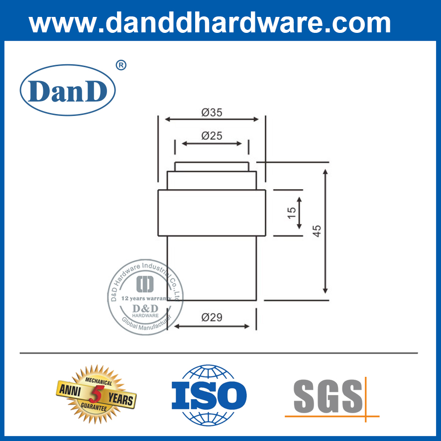 Коммерческая дверная остановка пола SS304 Высококачественные дверные остановки DDDS009