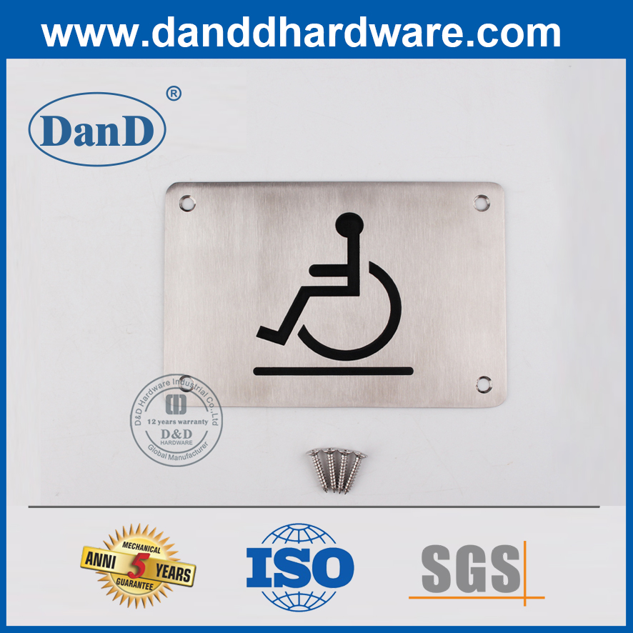 Нержавеющая сталь квадратный тип Отключить знак для металлического дверного DDSP