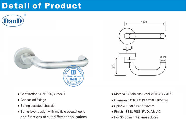 Главные дверные ручки-D и D Оборудование