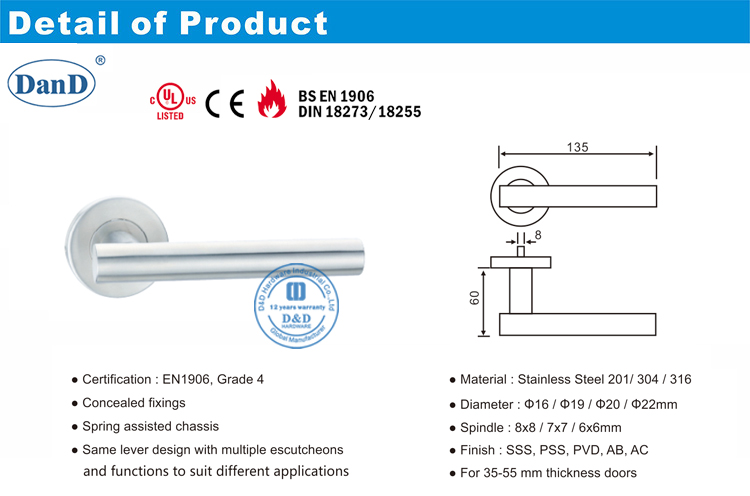 03 Дверной рычаг Ручка-DDTH009