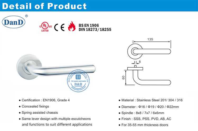 03 Дверной рычаг Ручка-DDTH010