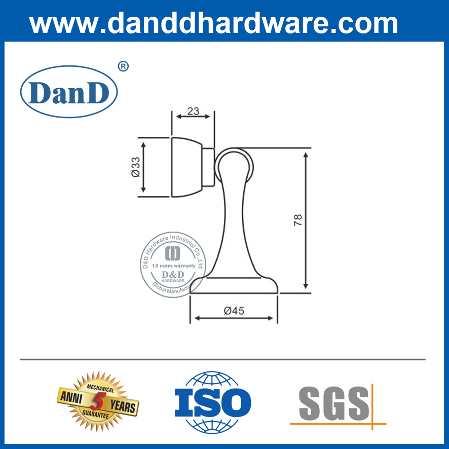 Магнитная дверная остановка из нержавеющей стали для входной двери-DDDS027