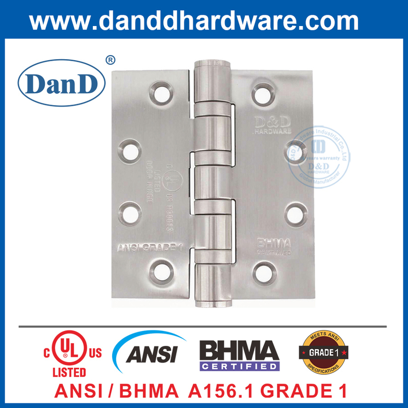 ANSI Grade 1 BHMA Heavy Duty 5-дюймовая дверь из нержавеющей стали Hinges-DDSS001-ANSI-1-5x4,5x4,8