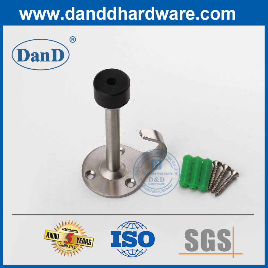 Резиновая дверная остановка атласная стоппер из нержавеющей стали на стенах-DDDS017
