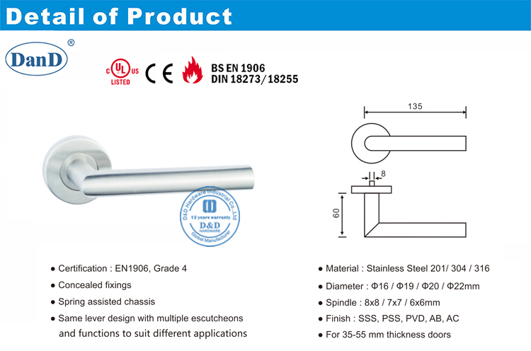 03 Дверной рычаг Ручка-DDTH003