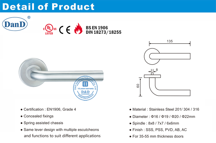 03 Дверной рычаг Ручка-DDTH002