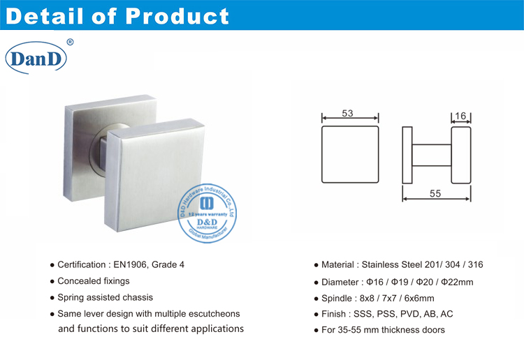 Двойные дверные ручки-D и D Оборудование