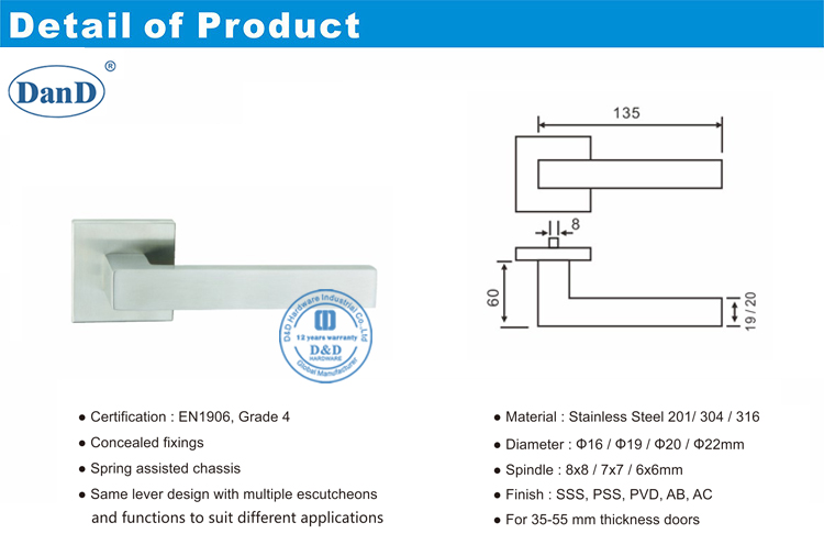 Зарубежные дверные ручки-D и D Оборудование