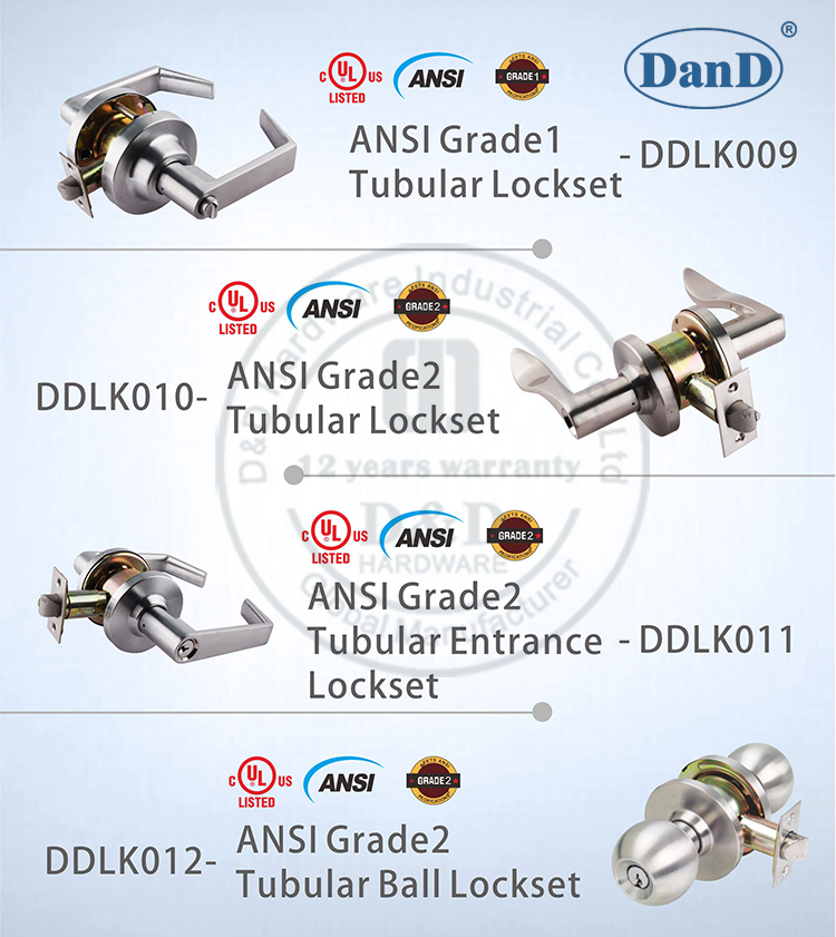 ANSI Tubular Lockset-D и D Аппаратное обеспечение