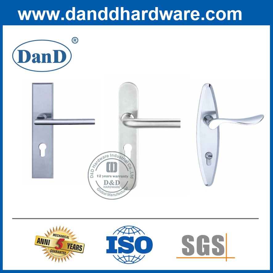 Алюминиевая дверная ручка из нержавеющей стали с пластиной для узкой рамки-DDNP002