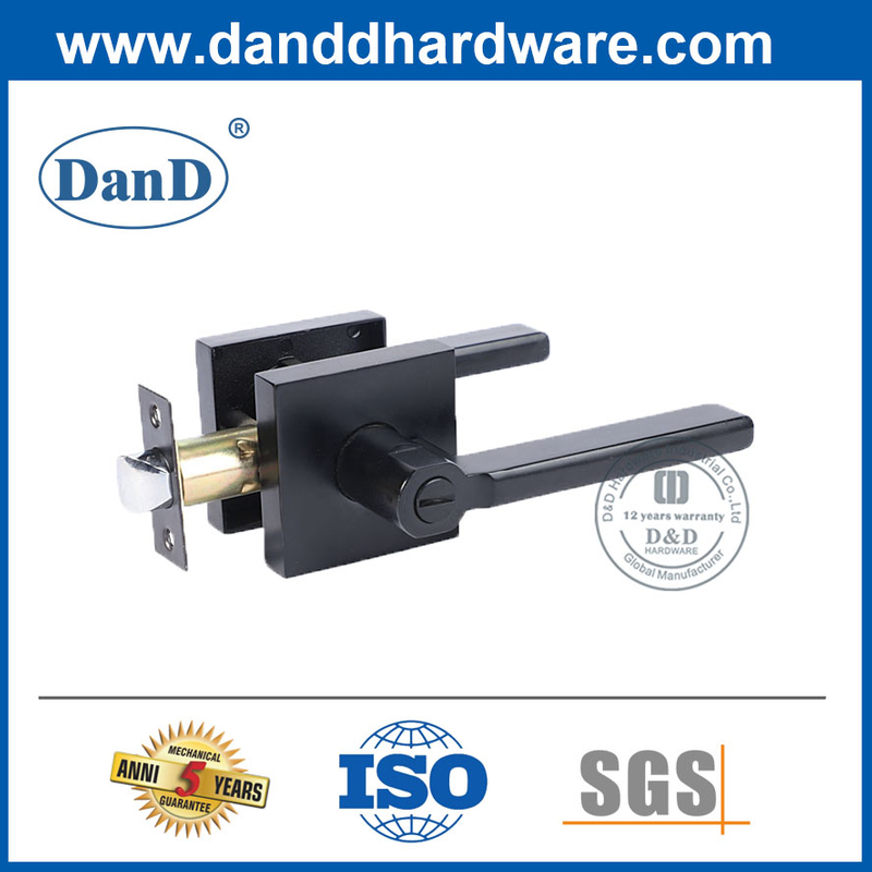 Мэтт Черный цинковый сплав квадратный рычажный рычаг Lockset-DDLK018