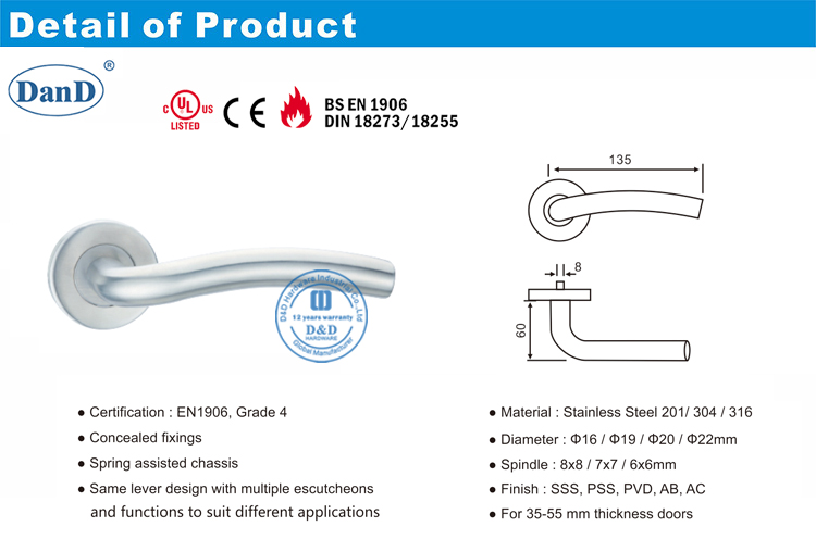 03 Дверной рычаг Ручка-DDTH006