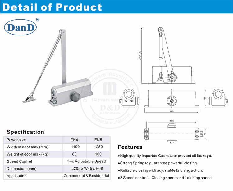 Пожарная дверь ближе-д D и D аппаратное обеспечение