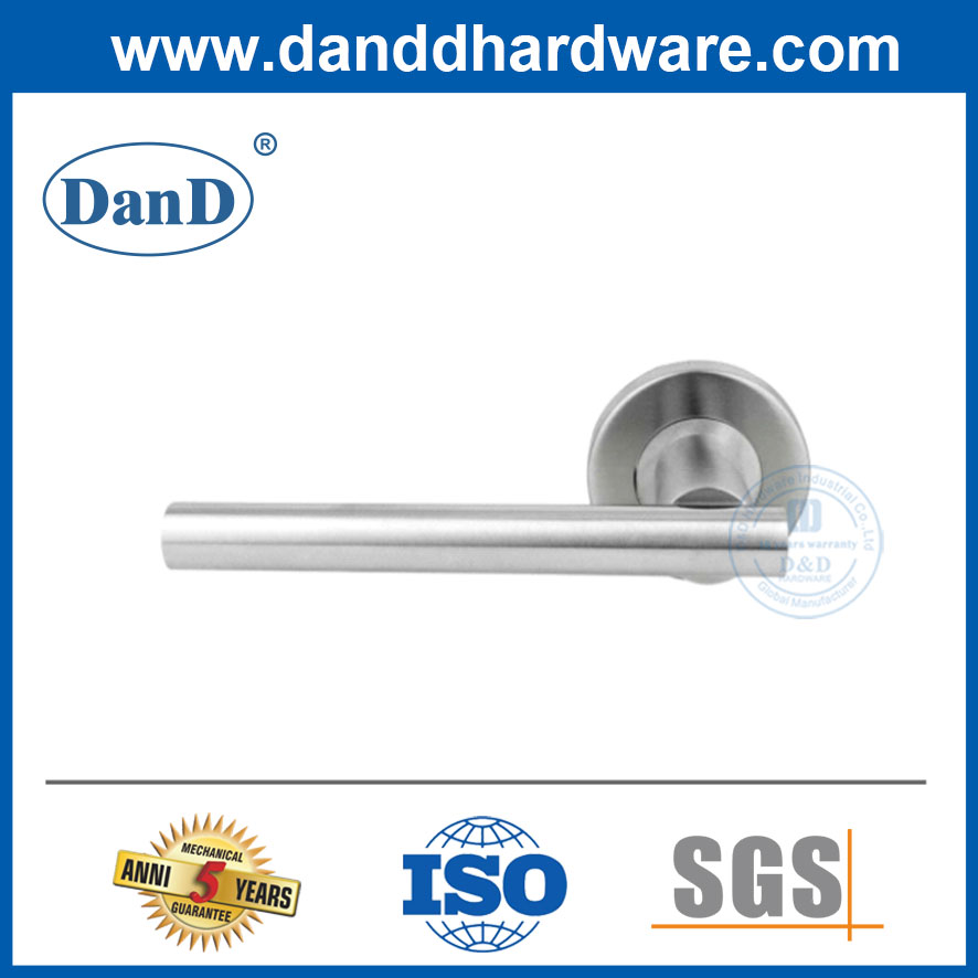 Современные внешние деревянные дверные ручки с серебряными дверными ручками из нержавеющей стали DDTH040