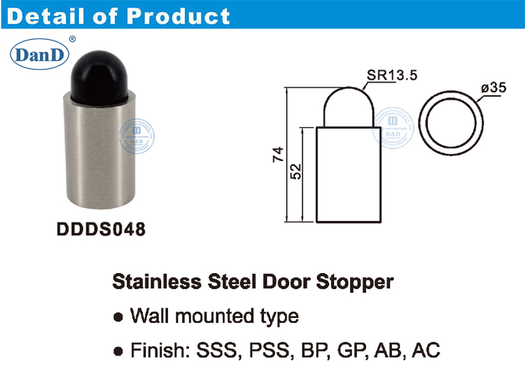 Серебряная дверная остановка