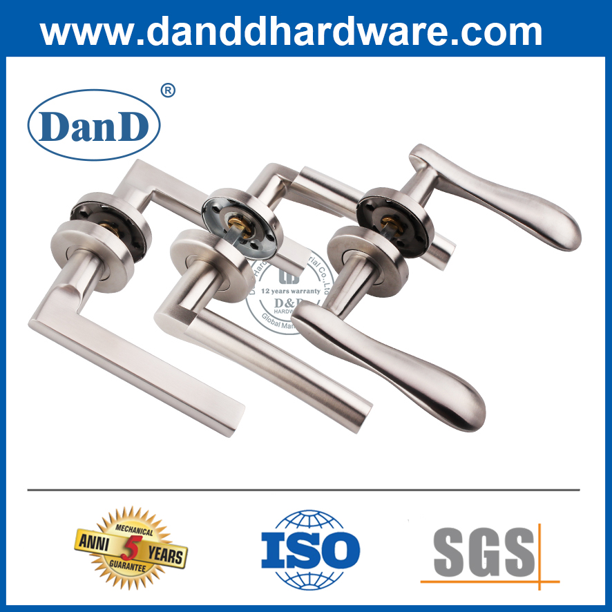 Серебряная серебряная ручка рычага SS304 Современные квадратные дверные ручки DDSH053