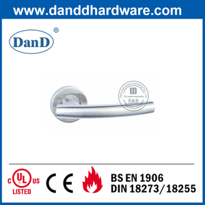Нержавеющая сталь 304 серебряная входная дверная ручка на круглой розетке-DDTH013