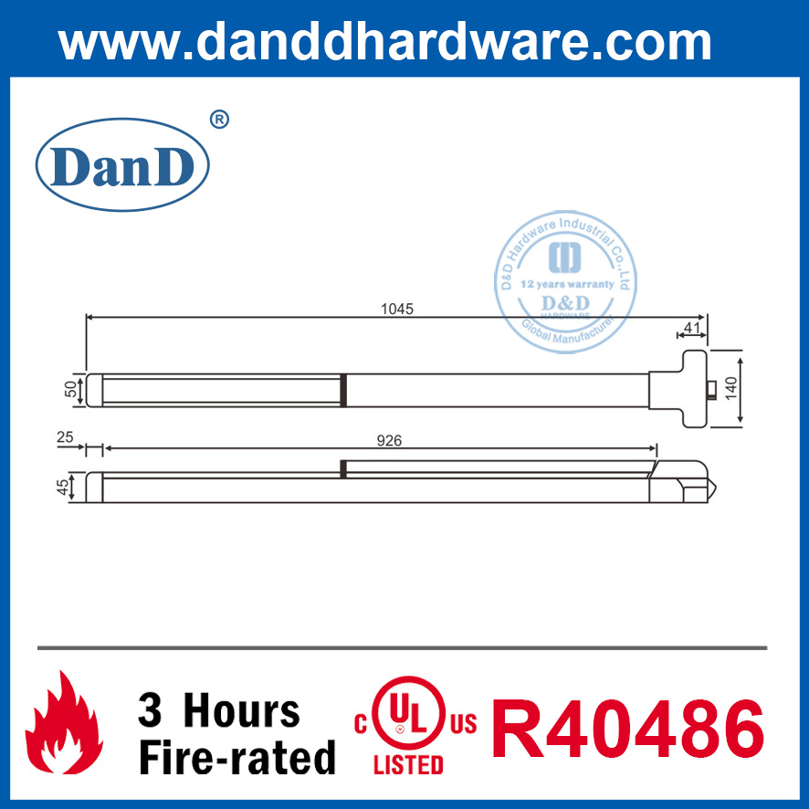 Нержавеющая сталь 304 сенсорная панель паники защелки для пожара Escape Door-DDPD008