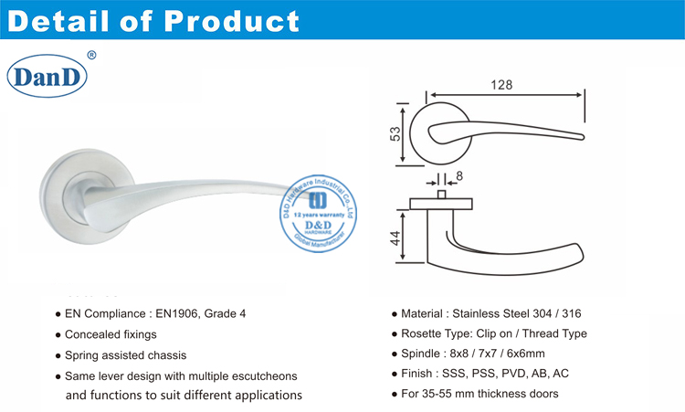 Деревянная рычага дверной ручкой-D и D аппаратное обеспечение