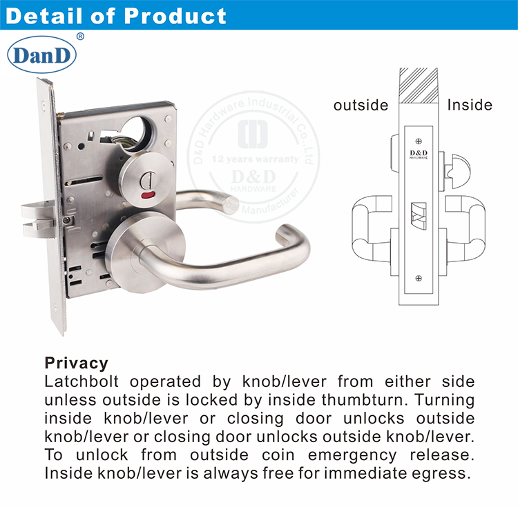 Mortise Lock для оборудования Double Do Dom и D