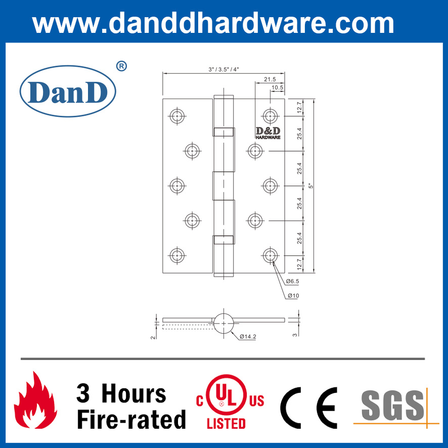 UL Перечислен AISI 304 различные типы Fireproof Outder Door Hight-DDSSS005-FR-5x3.5x3.0