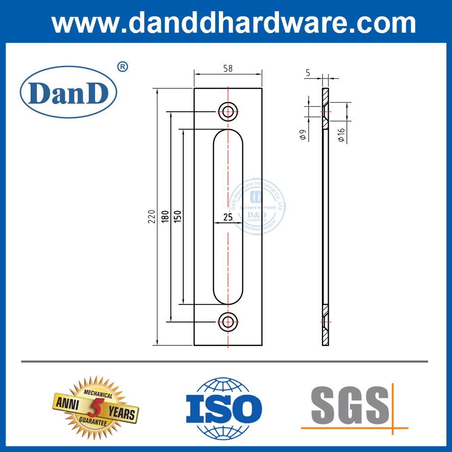Аппаратное оборудование для дверей сарай квадратная серебряная из нержавеющая сталь дверь дверь Drys-DDBD103
