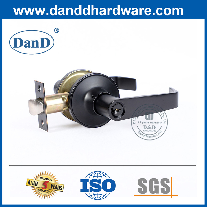 Мэтт Черный цинковый сплав деревянный дверной цилиндрический рычаг Locket-DDLK085
