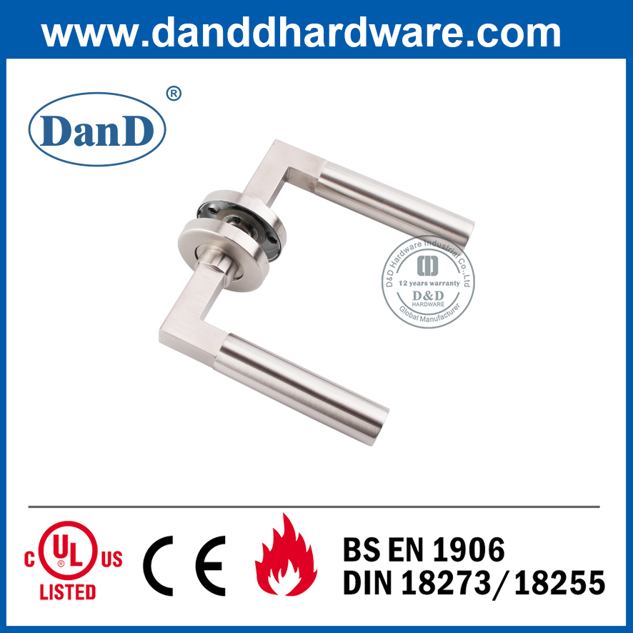 Высокое качество SUS304 серебристый Специальный деревянный рычаг двери ручка-DDTH023