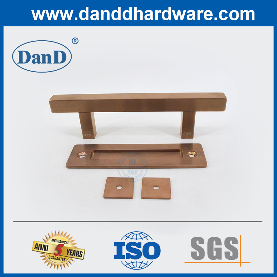 Скрытое розовое золото из нержавеющей стали раздвижная сарая дверная дверь Дверь внутренняя ручка DDBD104