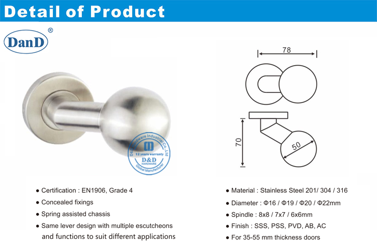 Современные внутренние ручки двери - D и D Оборудование