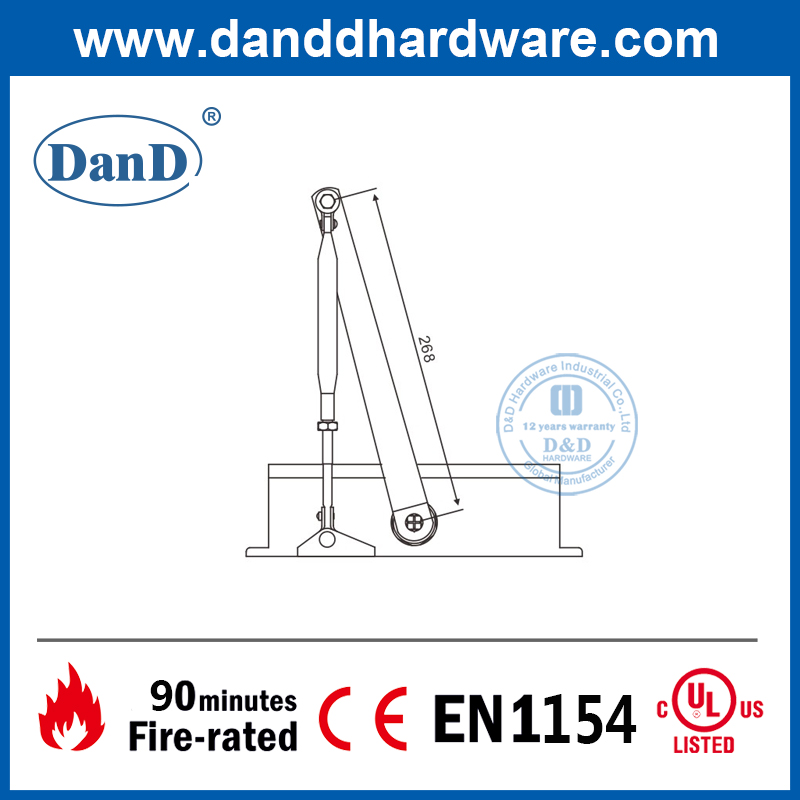 EN1154 Регулирование автоматической коммерческой пожарной двери с ближе DDDC017