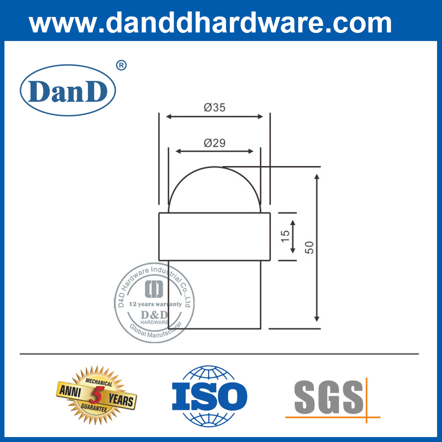 Современная атласная внутренняя дверная остановка из нержавеющей стали для безопасности DDDS008