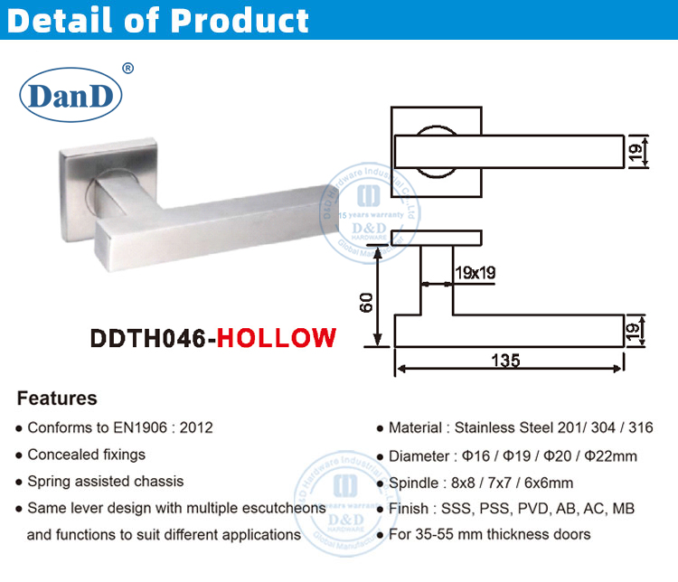 Квадратная ручка дверной розетки